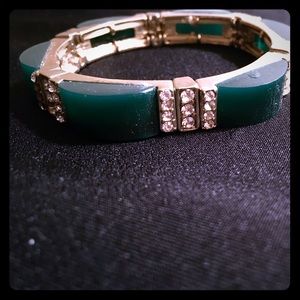 Emerald green and gold bracelet